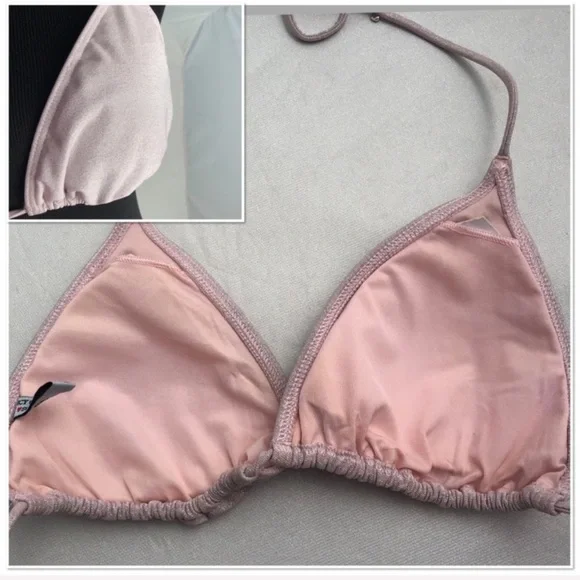 Juicy Couture Y2K pink sparkle string bikini XL